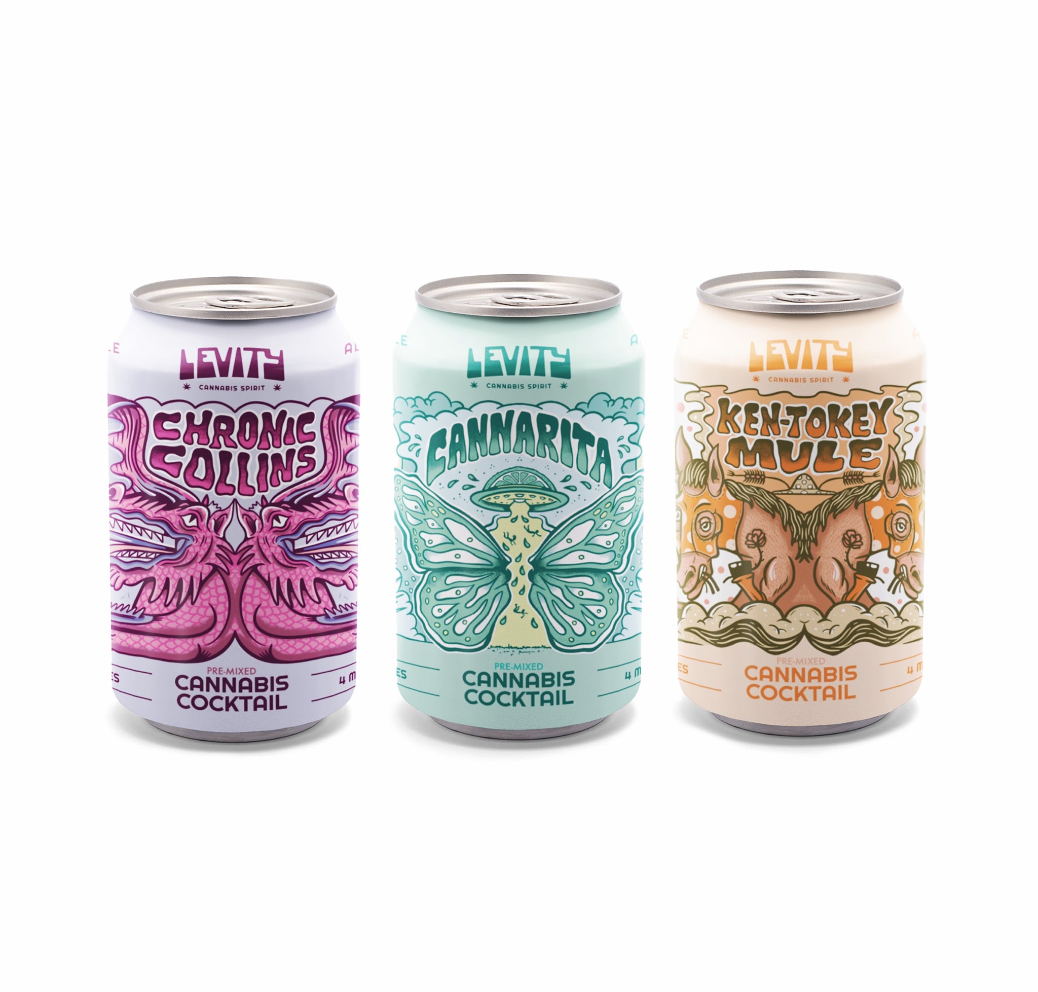 Levity Cannabis Craft Cocktails( 4 Pack Cans) |Formulated Wellness